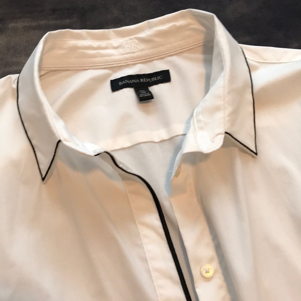 Banana republic white cotton blouse 16 Tall